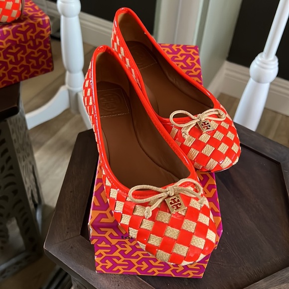 🔥1 hour sale - Worn 1X, Tory Burch, ballet Prescott flats, orange cream, 6.5 - Picture 3 of 11
